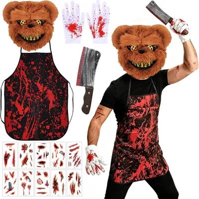 Imagen del producto de Disfraces de carnicero para Halloween, con detalles sangrientos, talla C, ideales para fiestas de terror
