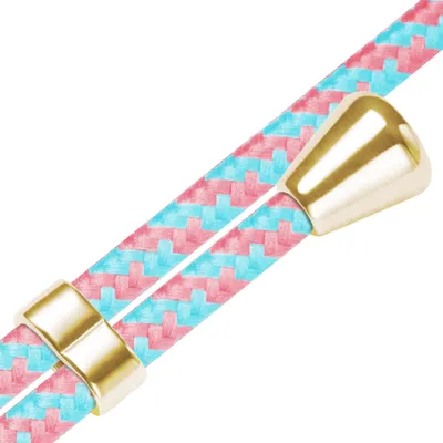 Produktbild von Handykette Backcover-Schutzhülle mit Band (Metall goldfarben) für Sony Xperia 1 V (6.5'') - pink/mint