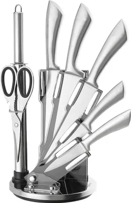 Immagine prodotto di Set di Coltelli da Cucina 8 Pezzi con Supporto Rotante