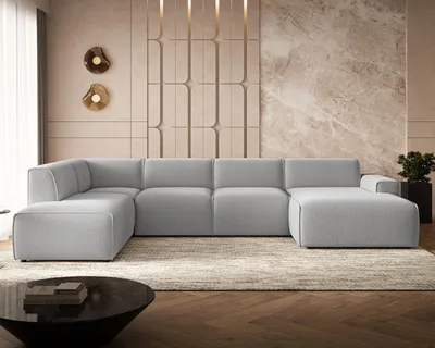 Produktbild von GrainGold Ecksofa U-Form Links Belluno - Moderne Ecksofa, Wohnzimmer Ecksofa - Eckcouch Grau (Quelle 83)