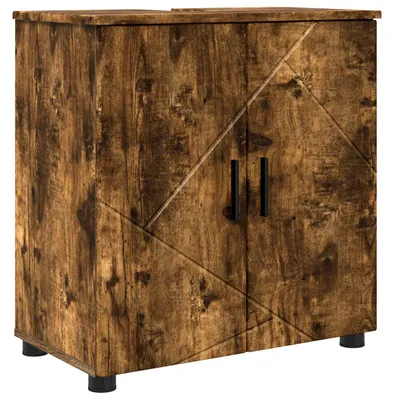 Produktbild von vidaXL Badezimmerschrank mit Tür Geräucherte Eiche 61 x 35 x 64 cm