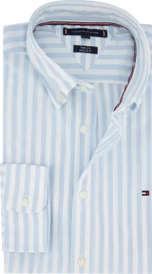 Produktbild von Tommy Hilfiger Hemd blau weiß gestreift normale Passform Baumwolle