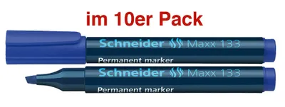 Image de 10x Schneider SN113303 Maxx 133 marqueur permanent bleu 1,0 - 4,0 mm
