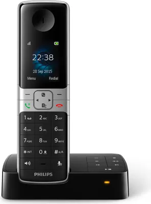 Produktbild von Philips D6351B Schnurloses Telefon mit Anrufbeantworter - 1,8"-Display - Telefonbuch mit bis zu 100 Namen - Rufnummernerkennung - Plug & Play - Schwarz