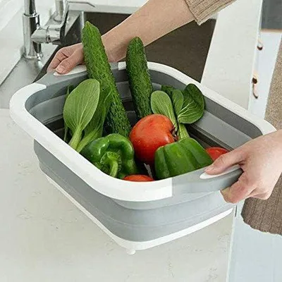 Image de Coupe-légumes et fruits multifonctionnel 4 en 1 avec système d'évacuation des eaux usées