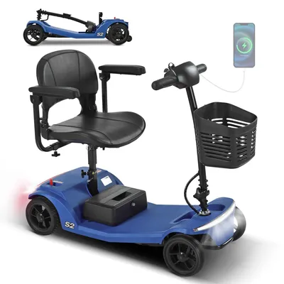 Produktbild von Zimilo Elektromobil für Senioren, 250W Motor, max. 6 km/h, 136 kg Tragkraft, 15 km Reichweite, höhenverstellbarer Sitz, mit LED-Licht & USB-Anschluss
