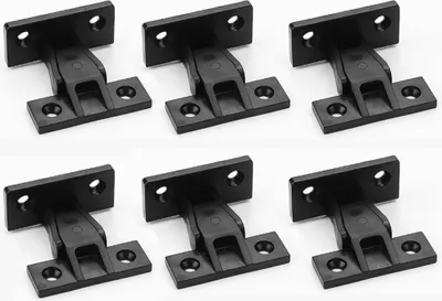Produktbild von 6 Paar Schrankverbinder, Aufhängezubehör, Paneel- und Rahmenteile, Paneelhalter, Schiebeverbinder zum Schrauben, Möbelverbinder für häufiges Paneel-Aushängen, Kunststoff, Tragkraft 20 kg