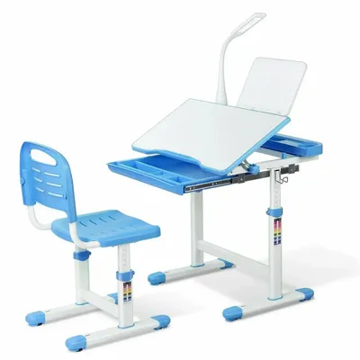Produktbild von Kinderbüro - Kinderarbeitsplatz - Lernplatz - Schreibtisch - Kindertisch - Höhenverstellbar