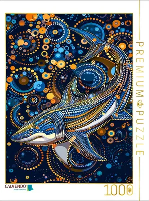 Produktbild von CALVENDO Puzzle Hai im Stile der Aborigine-Kunst | 1000 Teile Lege-Größe 64x48cm Foto-Puzzle für glückliche Stunden