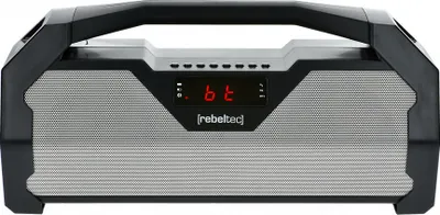 A studio shot of a portable Bluetooth speaker.