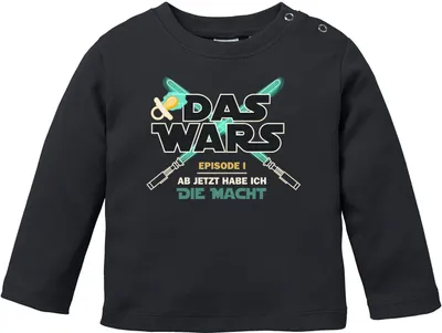 Produktbild von Baby Langarmshirt Babyshirt Das Wars ab jetzt habe ich die Macht Jungen Mädchen Shirt Moonworks® schwarz 68/74 (4-9 Monate)