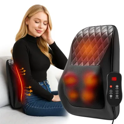 Produktbild von AIORBER Kabelloses 3D Shiatsu Massagekissen mit Wärmefunktion Nacken Schulter Rücken Elektrisch Grau