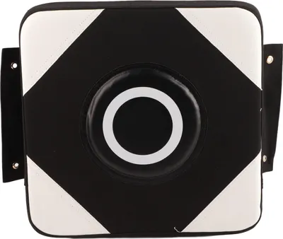 Produktbild von PU Boxsack Wandtarget, schwarz/weiß für Sanda/Taekwondo, 39x39x10cm Trainingspad mit Metallösen