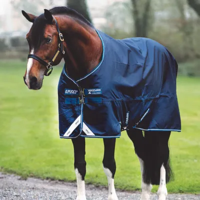 Immagine prodotto di Horseware Ireland Outdoordecke 0g Amigo Bravo 12 Turn Out Lite w/la Navy / White 155 (6'9)