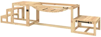 Obrázok produktu pre Sada pre agility pre psov – most, plošina a schodisko | Farba: hnedá | Rozmery: 120x50x56 cm
