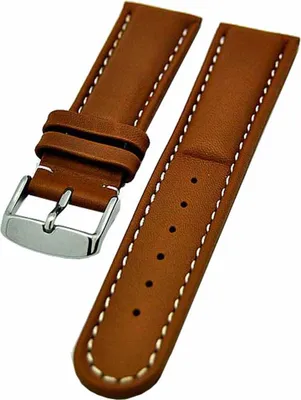 Produktbild von Uhrenarmband Armband hellbraun braun gepolstert 22mm Kalbleder NEU
