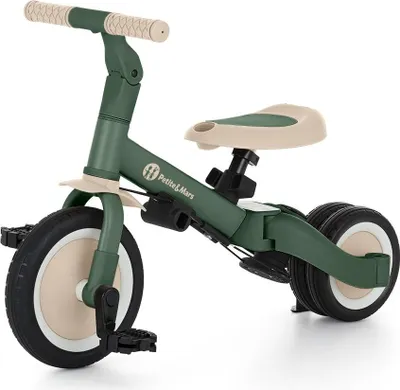 Produktbild von PETITE&MARS Multifunktionales 5-in-1-Dreirad Turbo * Fahrrad * Dreirad * Laufrad * Rutschauto * Lauflernfahrzeug (Misty Green)