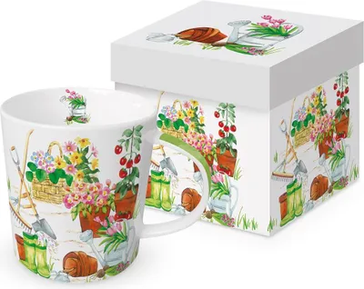 Produktbild von Kaffeebecher Gartenarbeit mit Geschenkbox, Tasse Blumen Garten Gartenwerkzeuge