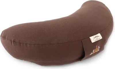 Produktbild von Halbmond Yogakissen | Meditationskissen mit Buchweizenschalen-Füllung Schokolade
