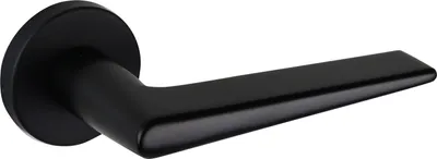 Produktbild von Lavuzo Türgriff Modena Schwarz mit runder Rosette - Pro Set