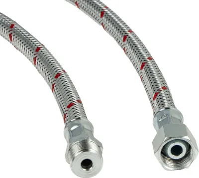 Produktbild von tecuro Universal - Ölschlauch 3/8 Zoll Einschraubnippel, zyl. (flachdichtend) x 3/8 Zoll ÜWM (konisch dichtend) x 1000 mm