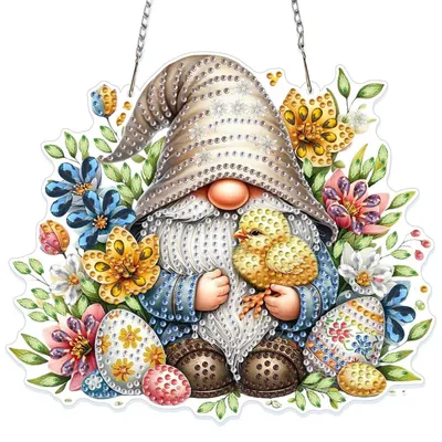 Produktbild von Diamantmalerei Fensterbilder Beidseitig mit Kette Ostern Anhänger Kristall für Geschenk Wand Dekoration