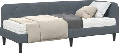 Obrázok produktu pre Rohový rám postele Tmavo šedá 80 x 200 cm Zamat