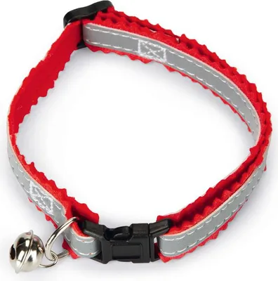 Image de Beeztees - Collier pour chat - Nylon - gris/rouge - 32x1x0,2 cm