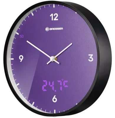 Immagine prodotto di Orologio da parete LED BRESSER MyTime, diametro 24 cm, con indicatore di temperatura