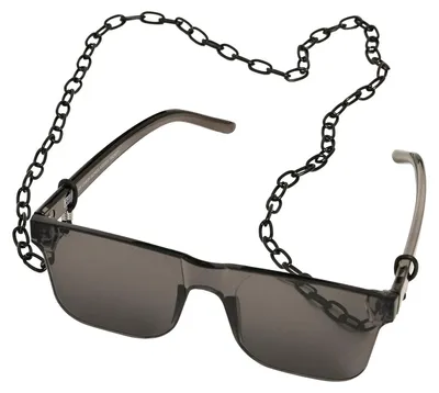 Produktbild von Urban Classics - Herren/Damen Uni Rechteckig - Sonnenbrille mit Kette "105" TN145 (Einheitsgröße) (Schwarz)