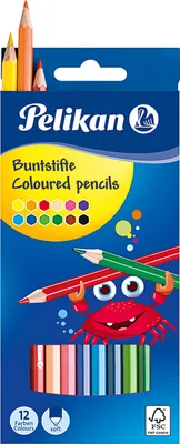 Image de Pelikan crayons de couleur standard long 12 pcs BS12LN 100%