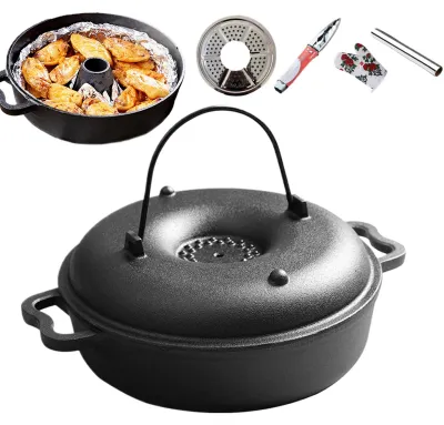 Produktbild von Gusseiserner Kessel mit Deckel zum Kochen und Grillen