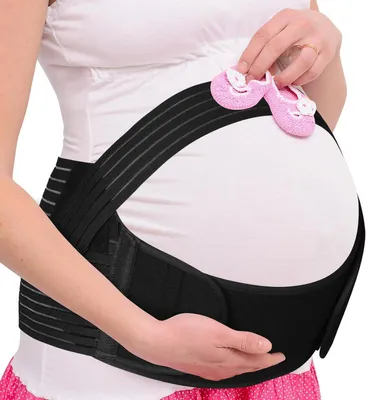 Image de Ceinture de grossesse - Bande de soutien abdominal - Soulagement des douleurs pelviennes - Soutien à 360 degrés - Réglable - Noir