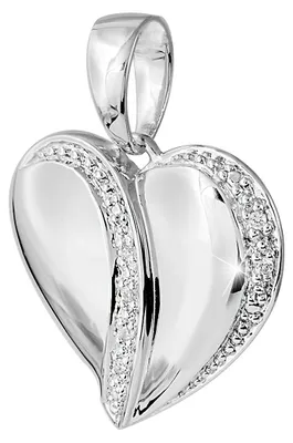 Produktbild von MATERIA 925 Sterling Silber Damen Anhänger Herz mit 6 Zirkonia rhodiniert inklusive Box #KA-159