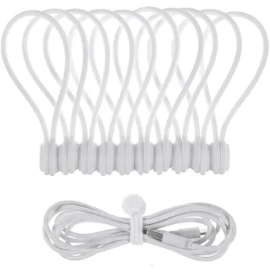 10 Stück Magnetische Kabelbinder, Wiederverwendbare Silikon Kabelclips, Kabelorganizer für Zuhause, Büro und Schule, Ideal