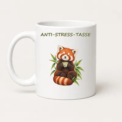 Produktbild von Anti-Stress-Tasse Roter Panda 325 ml Keramik – Tiermotiv Geschenk