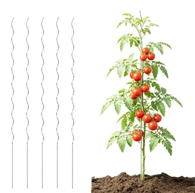 Imagen del producto de Soportes para plantas, acero galvanizado, juego de 5 unidades, color plateado