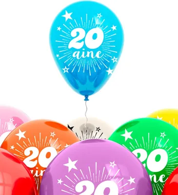 Immagine prodotto di Set di palloncini per il 20° compleanno, 8 pezzi colorati - taglia unica