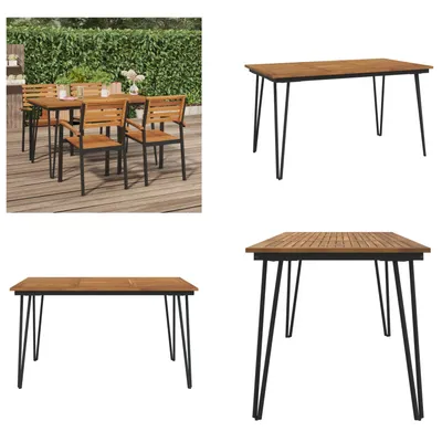Immagine prodotto di vidaXL Tavolo da giardino con gambe a forcina 140×80×75 cm in legno massiccio di acacia - Tavolo da giardino - Tavoli da giardino - Tavolo da esterno - Tavolo da patio