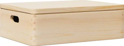 Obrázok produktu pre Drevená škatuľka s vekom a držadlami 40x30x13 cm borovica