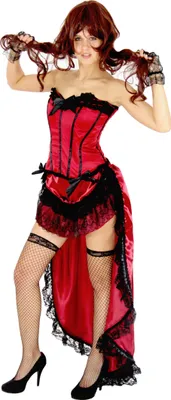 Produktbild von rotes Saloon Girl Kostüm, Größe:M