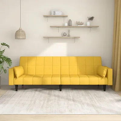 Productafbeelding van Maison Exclusive - Slaapbank, 2-zits, met 2 kussens, geel, stof