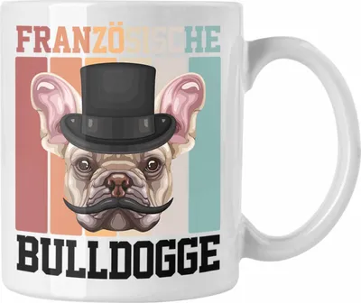 Produktbild von Trendation - Französische Bulldogge Besitzer Tasse Geschenk Lustiger Spruch Geschenkidee Retro Vinatge Französische Bulldogge (Weiß)