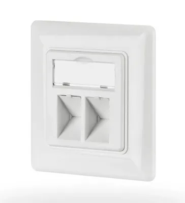 Produktbild von EFB Netzwerkdose 2-fach für Keystones, Weiss, RAL 9003