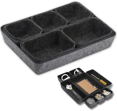 Immagine prodotto di Set organizer Vilt, 8 pezzi, impilabile, ordinabile, nero