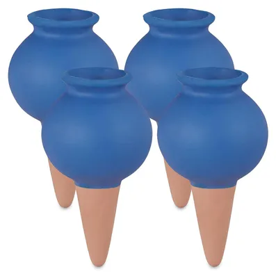 Immagine prodotto di TRANKIELO® - Gocciolatore per piante – Set di 4 – Sistema di irrigazione automatico – Vetroceramica, blu