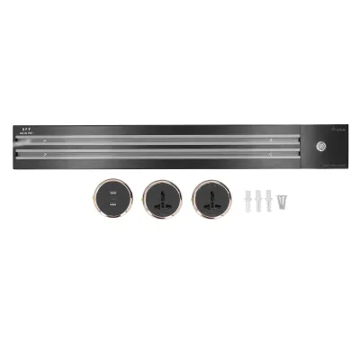 Produktbild von Naścienne, wyjmowane gniazdo szynowe, podwójne gniazdo, szyna 60 cm i 3 adaptery, 250 VAC, 8000 W, 32 A