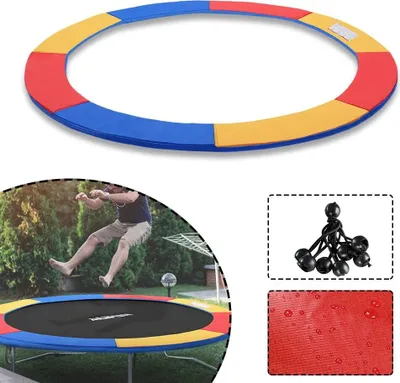 Image de LARS360 Couverture de rebord de trampoline Ø305 cm Couverture de rebord à ressort en PVC PE pour trampoline, résistante aux UV, indéchirable, 30cm de large, multicolore