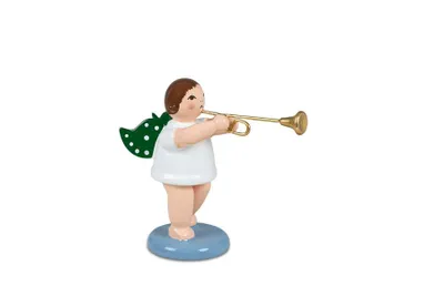 Produktbild von Holzfigur Engel mit Aidatrompete ohne Krone Höhe 6cm NEU