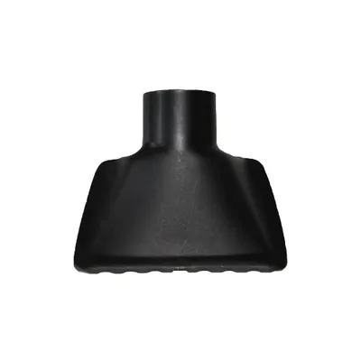 A black vacuum cleaner attachment is shown against a white background.